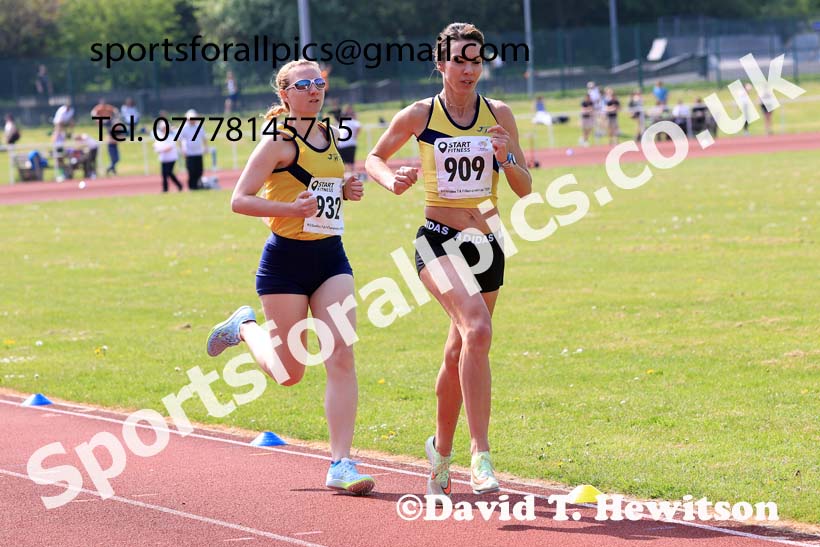 Womens Seniors and Under-20s 1500 metres, 2024 North Eastern Track and Field Champs., Middlesbrough.  Photo: David T. Hewitson/Sports for All Pics